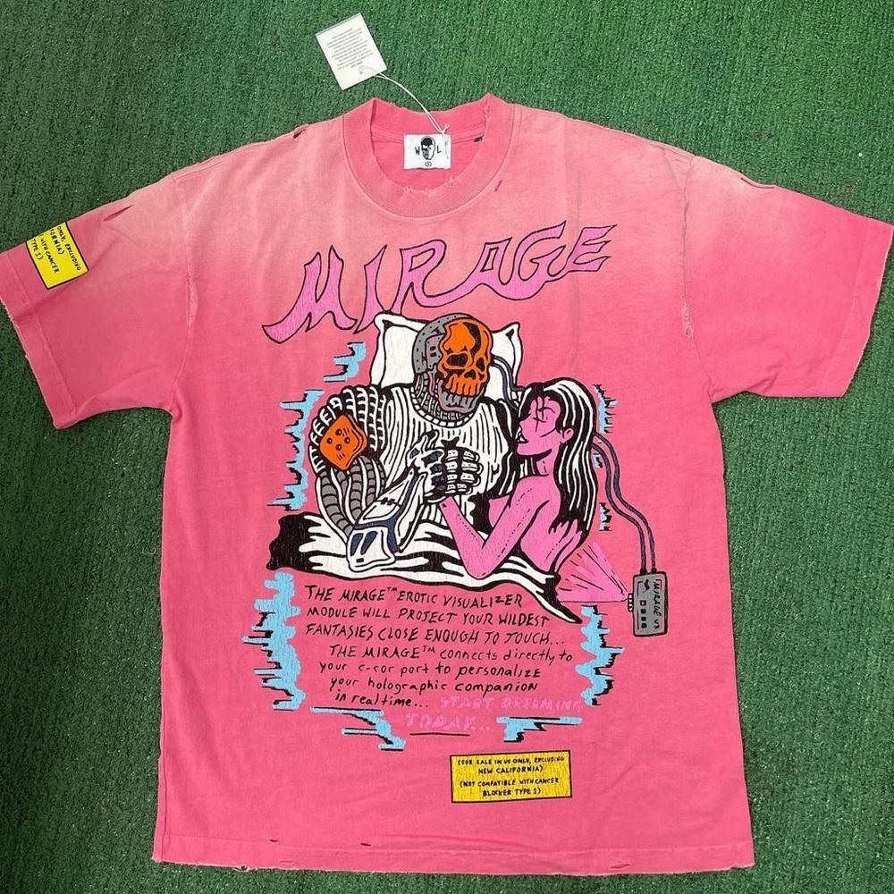 NWT WARREN LOTAS THE MIRAGE PROJECTOR CIRCA 2039 AFD WASHED PINK TEE SHIRT SZ M